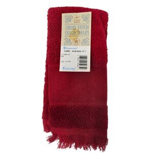 NEW Charles Craft Cranberry 14-Count Border Fingertip Towel Cross Stitch Solid
